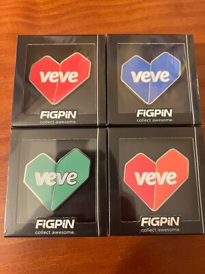 Set Of Four VeVe Heart Logo Pins NYCC FiGPiN G19 G20 G21 G22 NO CODES
