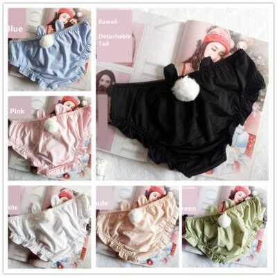 Lolita Stringtanga Knickers Unterwäsche Spitze mit Schleife & Rüsche Cartoon - Bild 1 von 4