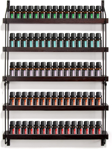Essential Oil Storage Shelf Wall Mounted Wooden Essential Oil Collection Display