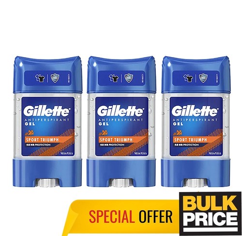Gillette Sport Triumph Gel Deodorant Long-Lasting Sweat Protection 70ml 3-Pack