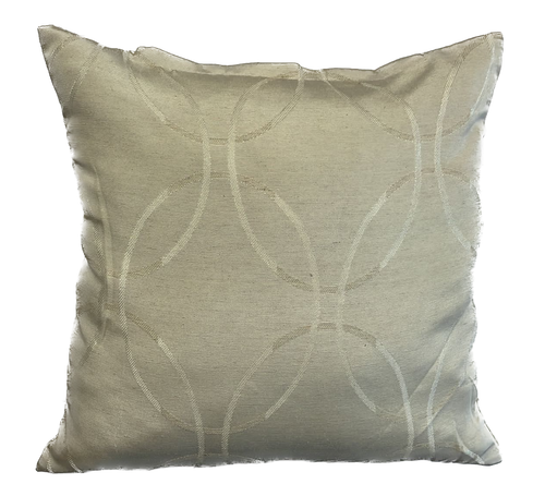 Set of 4 Cushion Covers Beige Golden Spiral Jacquard Fabric 18x18" / 45x45cm - Picture 2 of 5