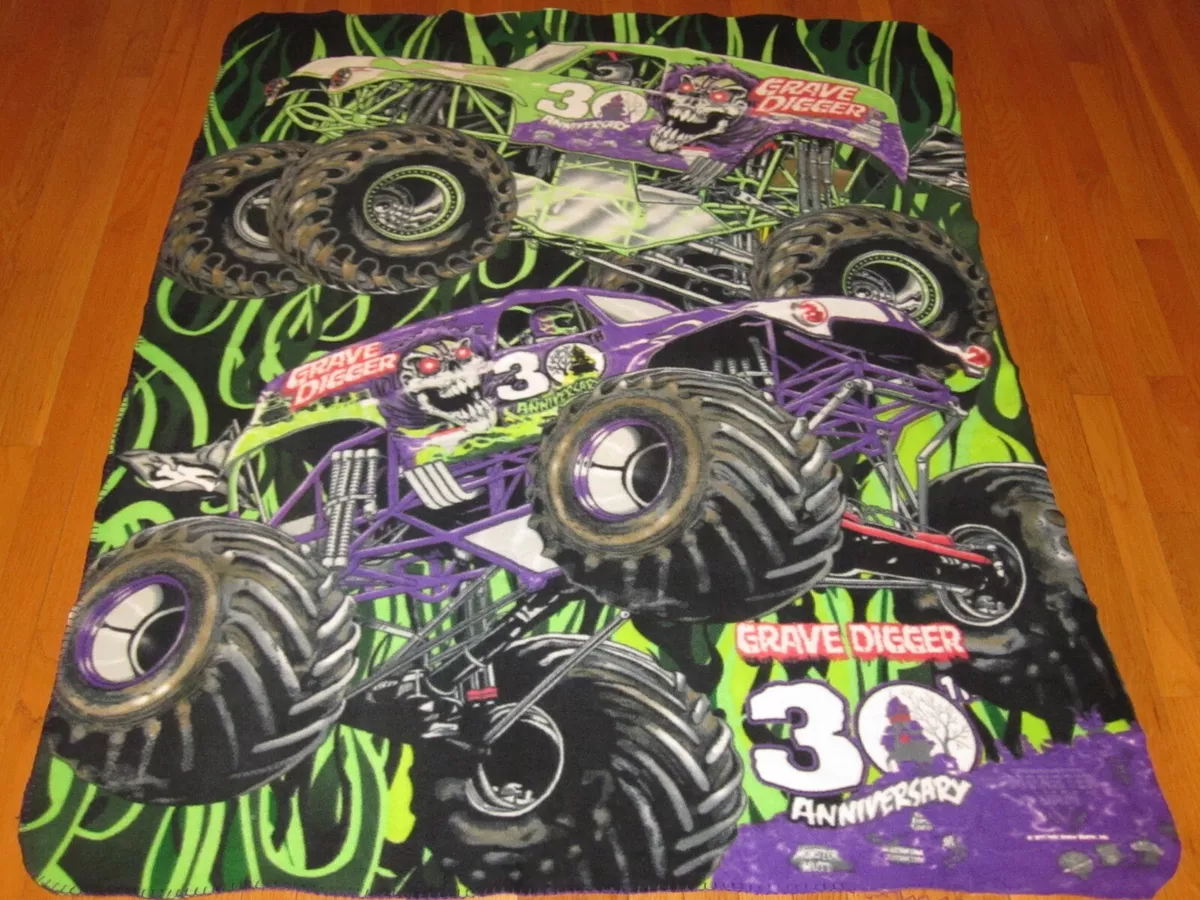 Vintage Grave Digger 30th Anniversary monster truck fleece blanket 9630