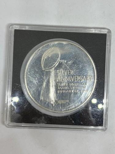 1991 Super Bowl XXV .999 Silver Anniversary Coin