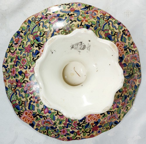 Stunning CROWN DUCAL Rare Chintz Pedestal Scalloped Serving Plate/ Cake Stand - Picture 4 of 5
