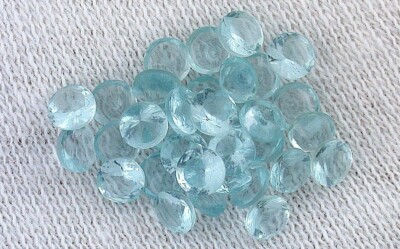 SIX 3mm Round Lab-Created Optical Silica Sky Blue Ice Color Gemstone EBS9373
