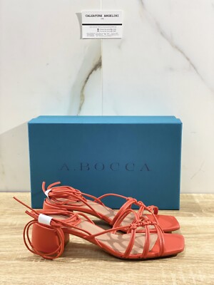 A.bocca Damen Sandale AB2292 Leder Koralle Luxus Woman Shoes 41