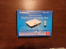NEW Zinwell Digital TV Converter Box Analog Pass-Through ZAT-970A Remote