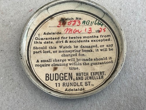 Bushman Lever A B Budgen 9 Adelaide Arcade (Australia )Swiss pocket watch runs - Picture 3 of 7