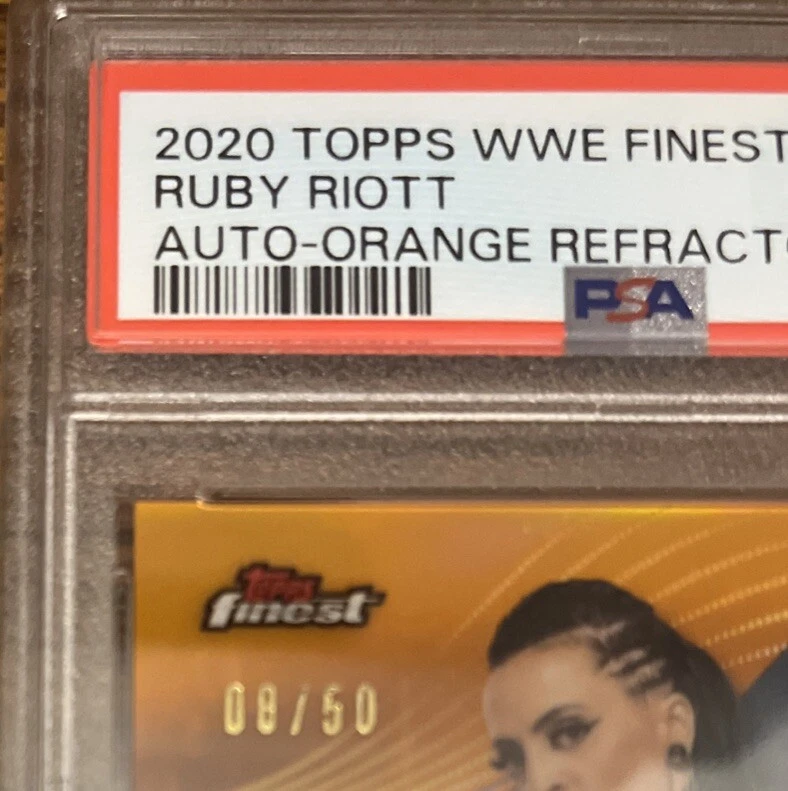 PSA 10 2020 Topps WWE Finest Ruby Riott /50 Orange Refractor Auto #A-RR Card - Image 3 of 3