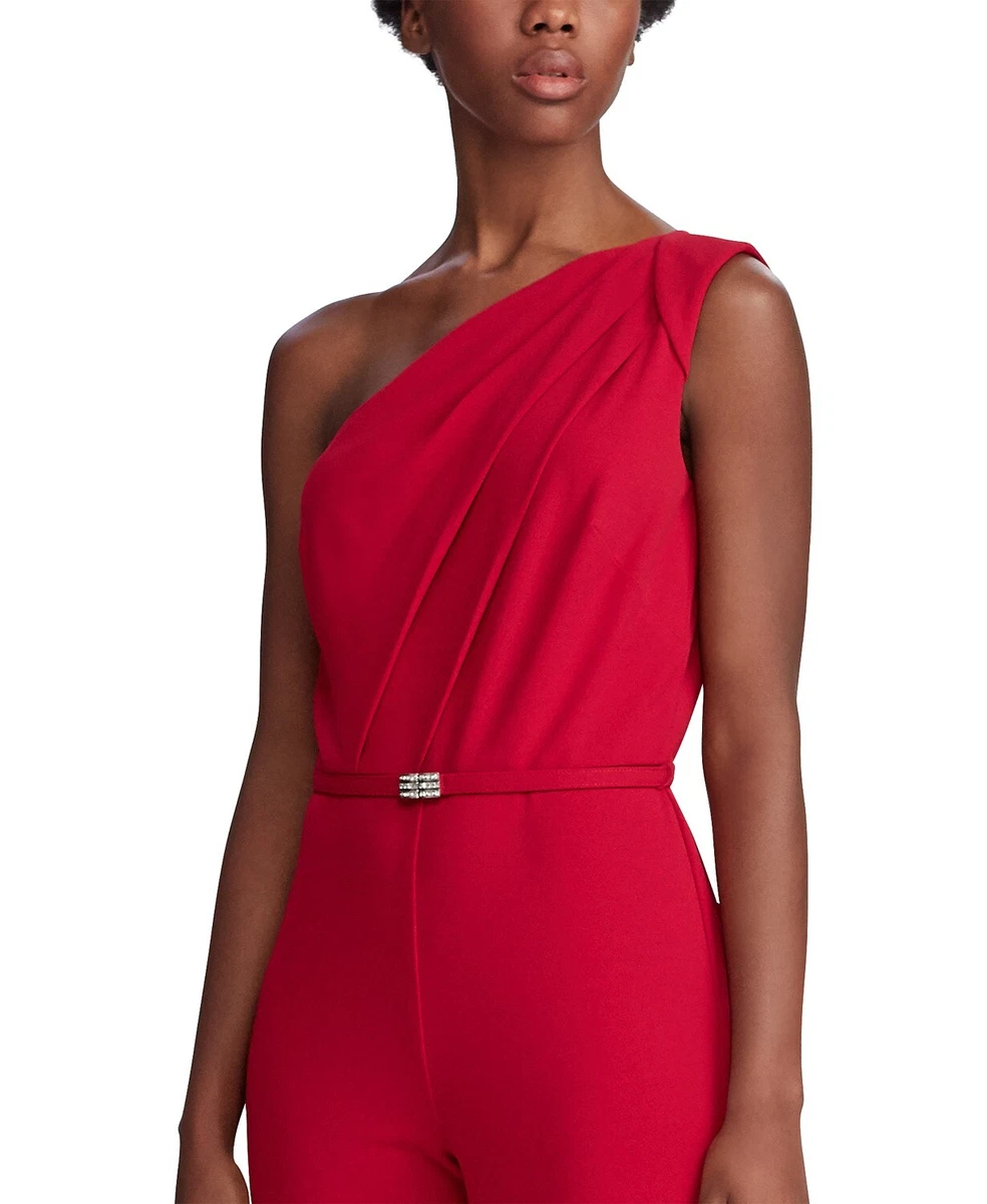 Lauren Ralph Lauren One-Shoulder Crepe Jumpsuit - Macy's