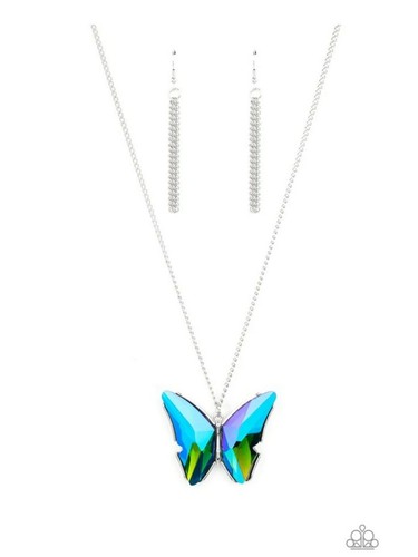 Social Butterfly Effect Blue Necklace 