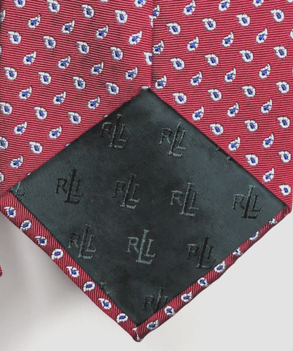 Vintage Ralph Lauren Green Label Silk Red Paisley Necktie Tie 58" 4" W - Picture 2 of 7