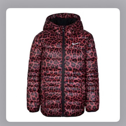 NEW Girls NIKE Just Do It Printed Jacket Coat Size 4 Leopard Pink Black NWT - Picture 12 of 12