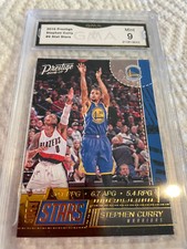 STEPHEN CURRY WARRIORS 2016 PRESTIGE STAT STARS # 9 GRADED 9 L@@@@K