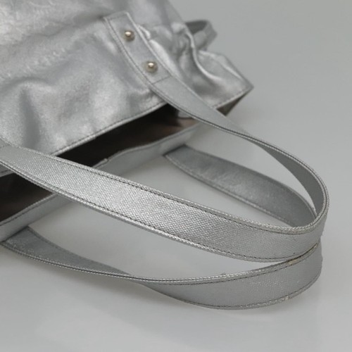 BURBERRY Blue Label Tote Bag Canvas Silver Auth mr1220 - Picture 7 of 20