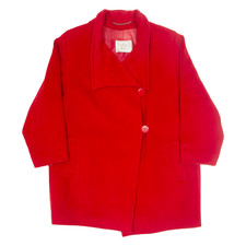 Vintage Weill Womens Overcoat Coat Red Wool 90s M