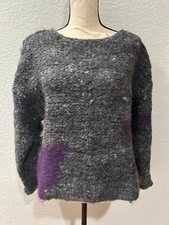 Vtg Renee Tener Jeanne Pierre Sweater 80s/90s Wool Mohair Shaggy Boxy Crop M