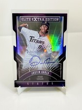 2015 Elite Extra Edition Status Purple Die Cut Autograph Justin Garza 21/75 Auto