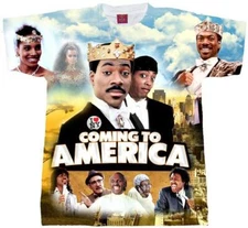 COMING TO AMERICA T-SHIRT. 90'S HOOD FLICK,EDDIE MURPHY, ARSENIO HALL, JOHN AMOS