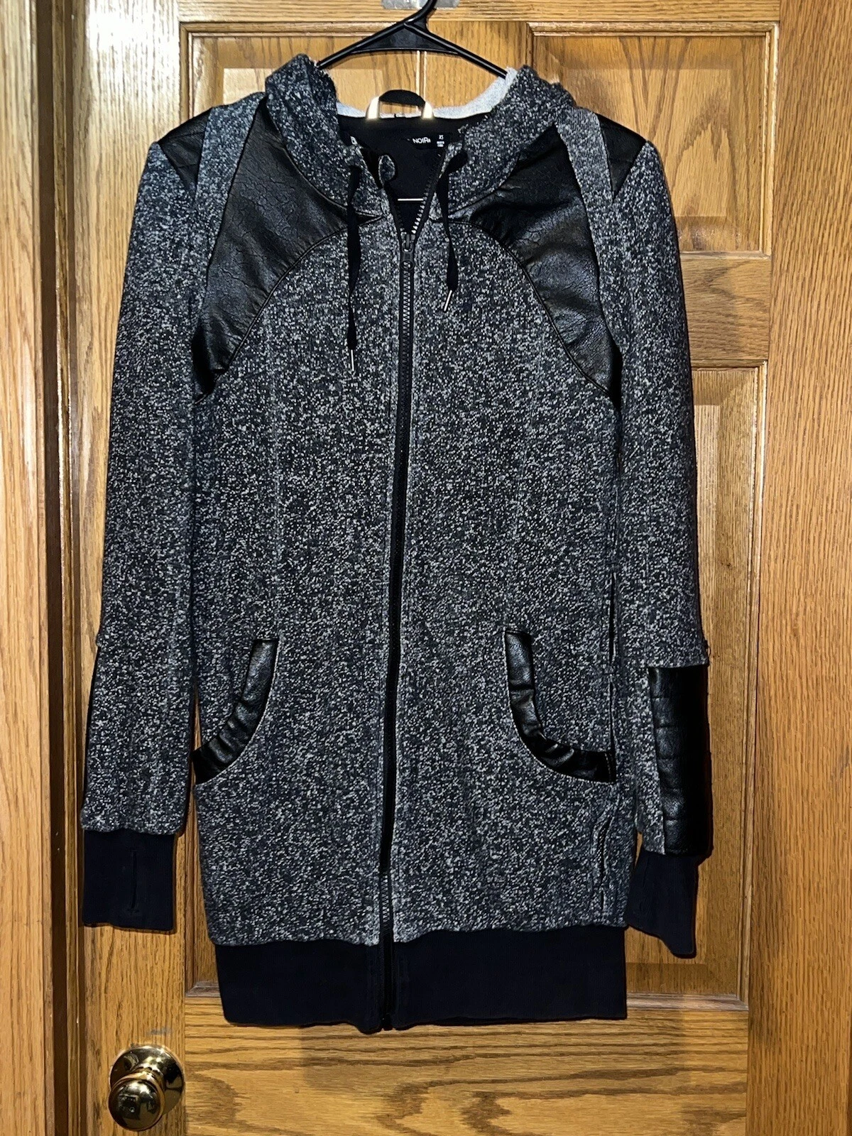 VETEMENTS Giacca Bianca Nera Nera Taglia X Small Lunga Cotone Spandex Abbigliamento Attivo