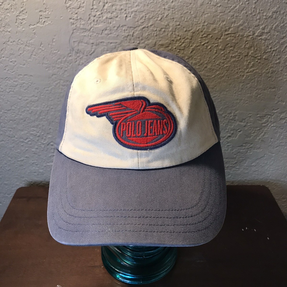 Vintage Ralph Lauren Polo Jeans Co Rare Two Tone Cap Hat P