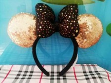 Disney Disneyland Parks Paris Gold Black Is Magical Minnie Sequin Ears Headband