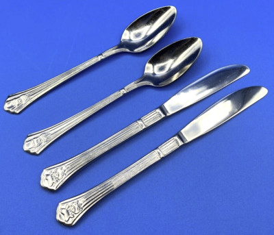 4- Estia Stainless Indonesia Children Silver flatware utensils Spoon Knife Child