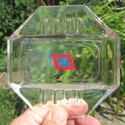 Vintage Wabash Railroad  Glass Ashtray by Safex EUC