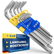 S&R Inbusschlüsselsatz Zoll 13tlg Kugelkopf ...
