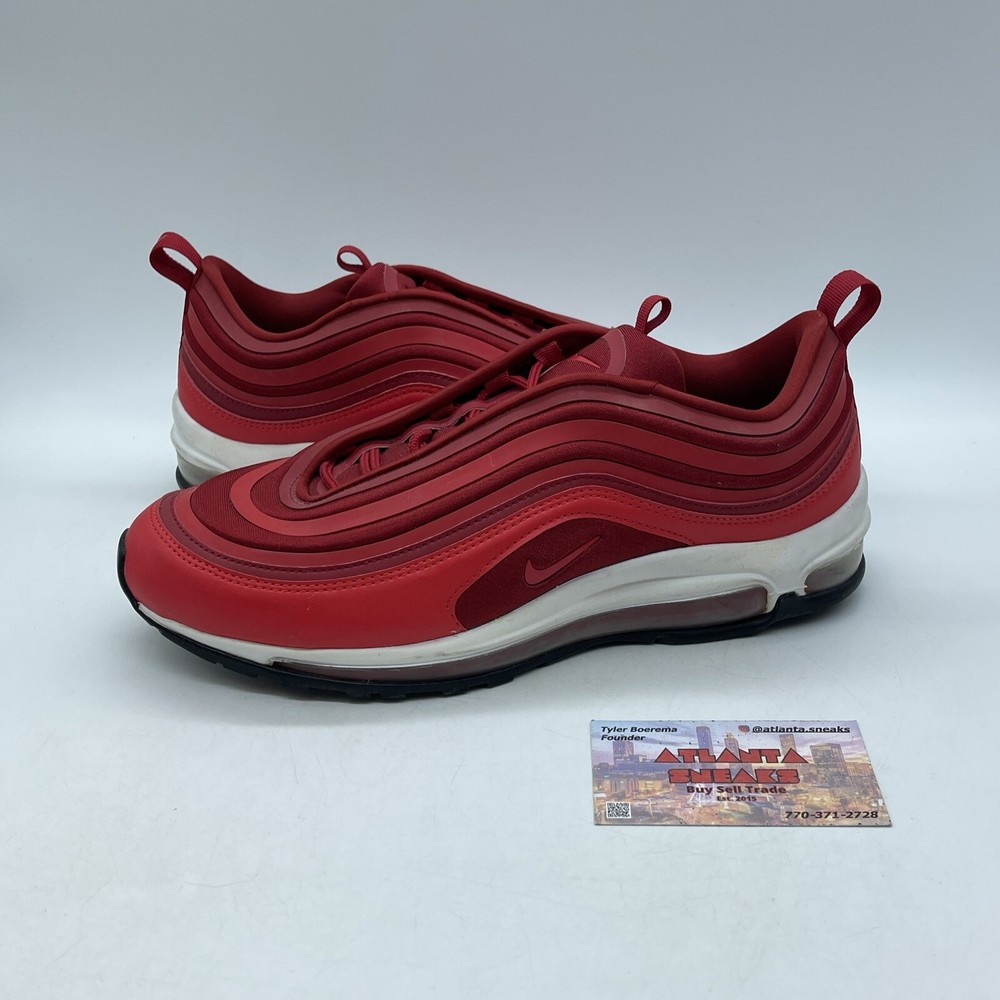 Nike Air Max 97 Ultra Size 10W Gym Red White Black Suede Leather 917704-601
