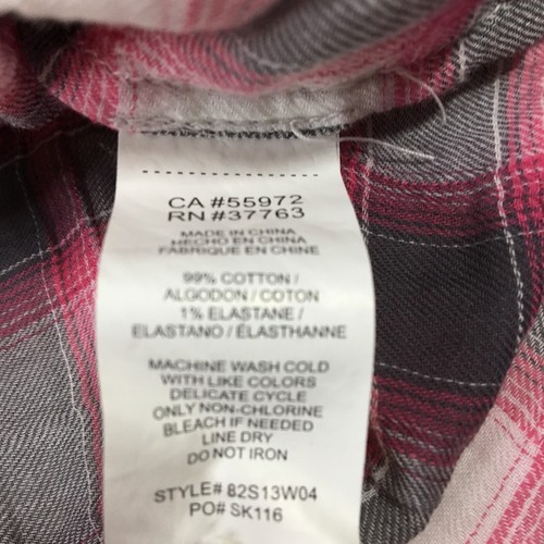 C&C California Womens Blouse Sz M Red White Black Plaid Button Pockets NWOT - Picture 7 of 8