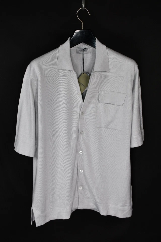 John Smedley Creek Sea Island 棉衬衫 灰色 L 码 — 第 4/4 张图片