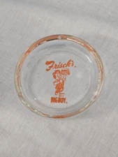 VTG Frisch's Big Boy Restaurant Round Glass Advertising Ashtray Exc