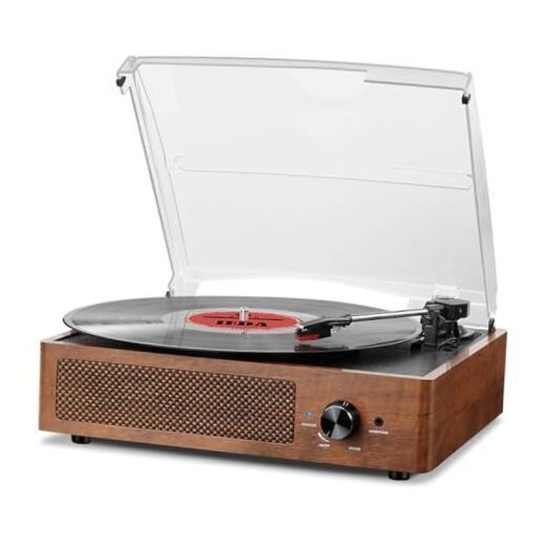 Vinyl Record Players Vintage Turntable for Vinyl Records with Speakers Orange-image