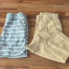 Toddler boys Striped Blue Shorts and Khaki Pants 4-5