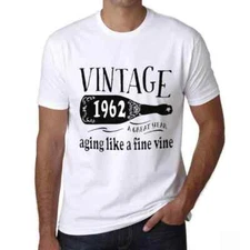 Men's Graphic T-Shirt Aging Like A Fine Wine 1962 62nd Birthday Anniversary 62