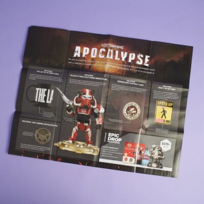 Fallout ﾄﾚｶ 未開封 5ﾊﾟｯｸ Loot Gaming Crate EXCLUSIVE Fallout 76 Folded Poster Catalog Power