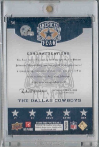 2009 UPPER DECK AMERICA'S TEAM AUTOGRAPHS #56 - JIMMY JOHNSON - Picture 2 of 2