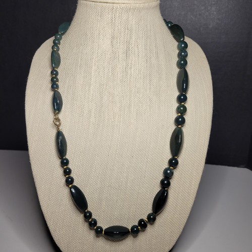 Antique Scottish? Natural Bloodstone Agate Jasper Gemstone Bead Necklace RARE - Picture 3 of 15