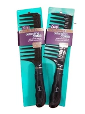 2 PACK! GOODY Total Texture Detangling Comb with Wide Teeth - Black