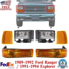 Headlights Assembly Corner Signal Lights For 1989-1994 Ford Ranger Explorer
