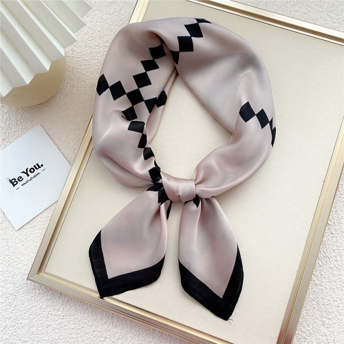 Square Satin Scarf Silk Feel Neckerchief Head Neck Wrist Wraps Print Scarves70cm - Picture 10 of 54