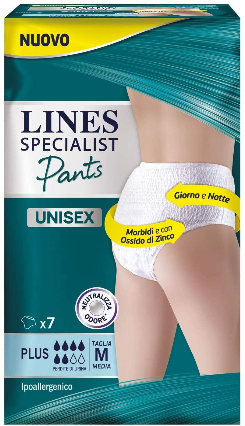 Lines Specialist Pannoloni Plus Unisex, Misura Me, 7 Pezzi