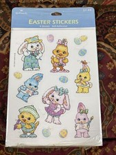 Hallmark Vintage Stickers 4 Sheets Sealed Animals Bunnies Ducklings Eggs