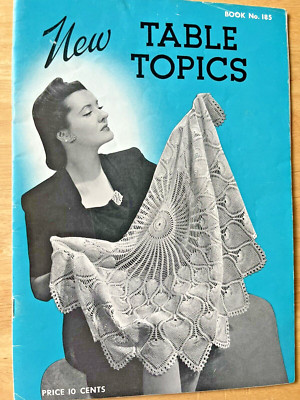 CROCHET Cotton Thread Pattern Booklet #185 Vintage 1942 Doily Table Covers