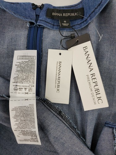 Banana Republic women top blouse jean 796685-00-1 blue sz 0 $78 - Bild 8 von 8