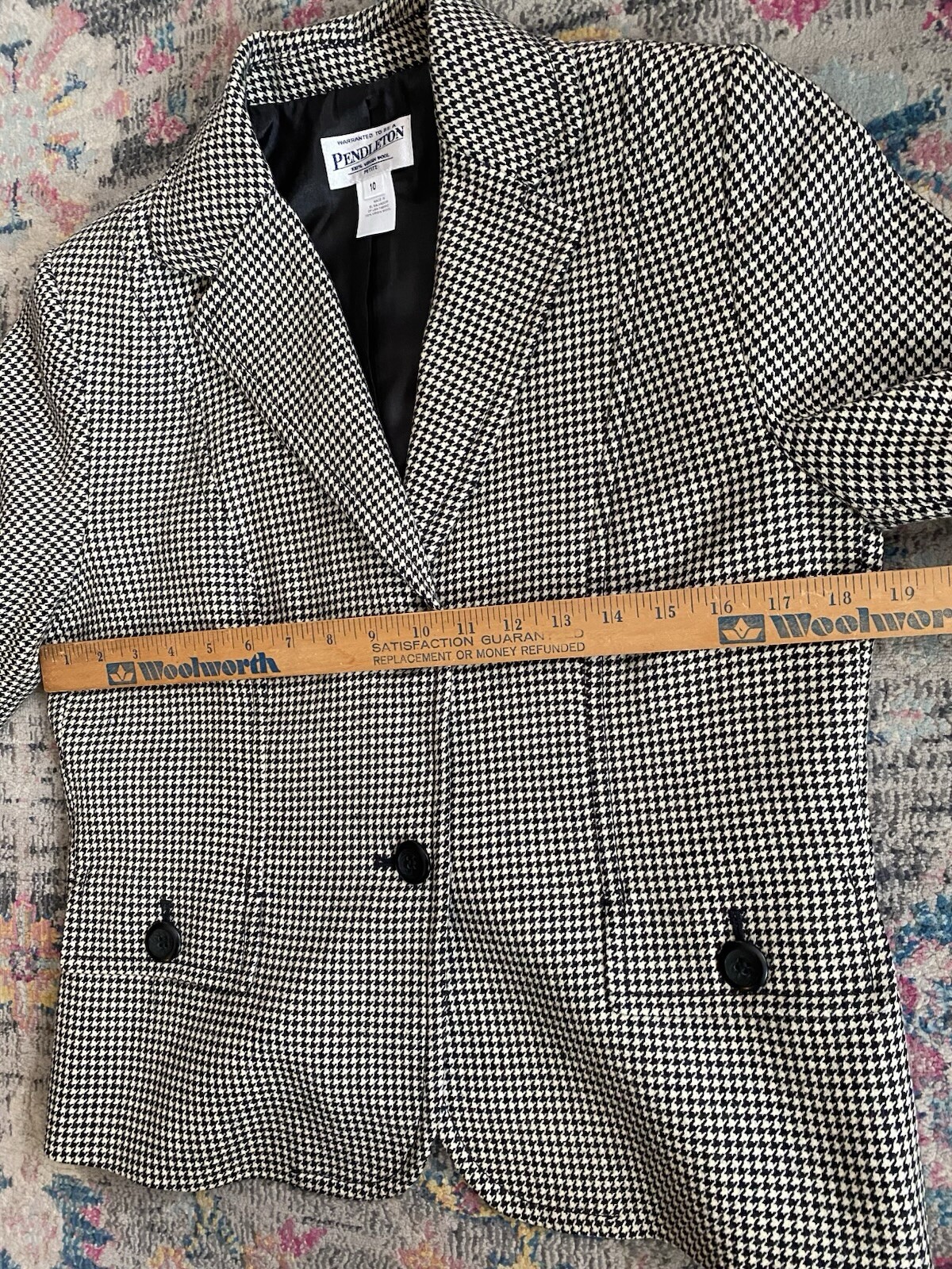 Pendleton 100% Wool Lined Pant Suit Houndstooth J… - image 15