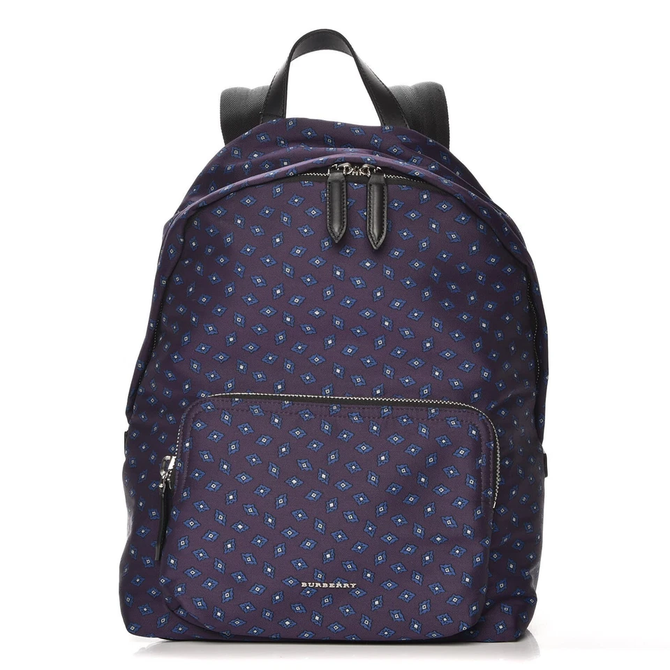 Mochila Abbeydale de nailon genuina Burberry con estampado de corbata y berenjena profunda Foto 2 de 4