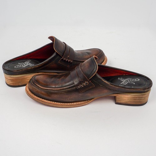 Freebird by Steven Monalisa Distressed Brown Mules Slides Slip on Shoes Size 9 - Picture 10 of 11