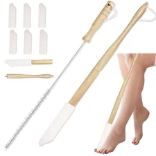 Long Handle Toe Brush Foot Scrubber Handheld Toe Lotion Applicator for Seniors